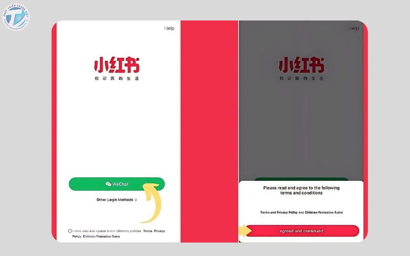 Xiaohongshu login bước 2